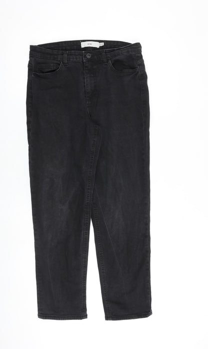 ICHI Womens Black Cotton Straight Jeans Size 30 in L27 in Regular Zip