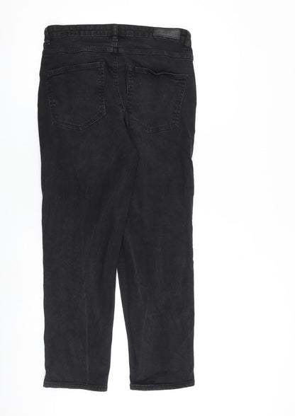 ICHI Womens Black Cotton Straight Jeans Size 30 in L27 in Regular Zip