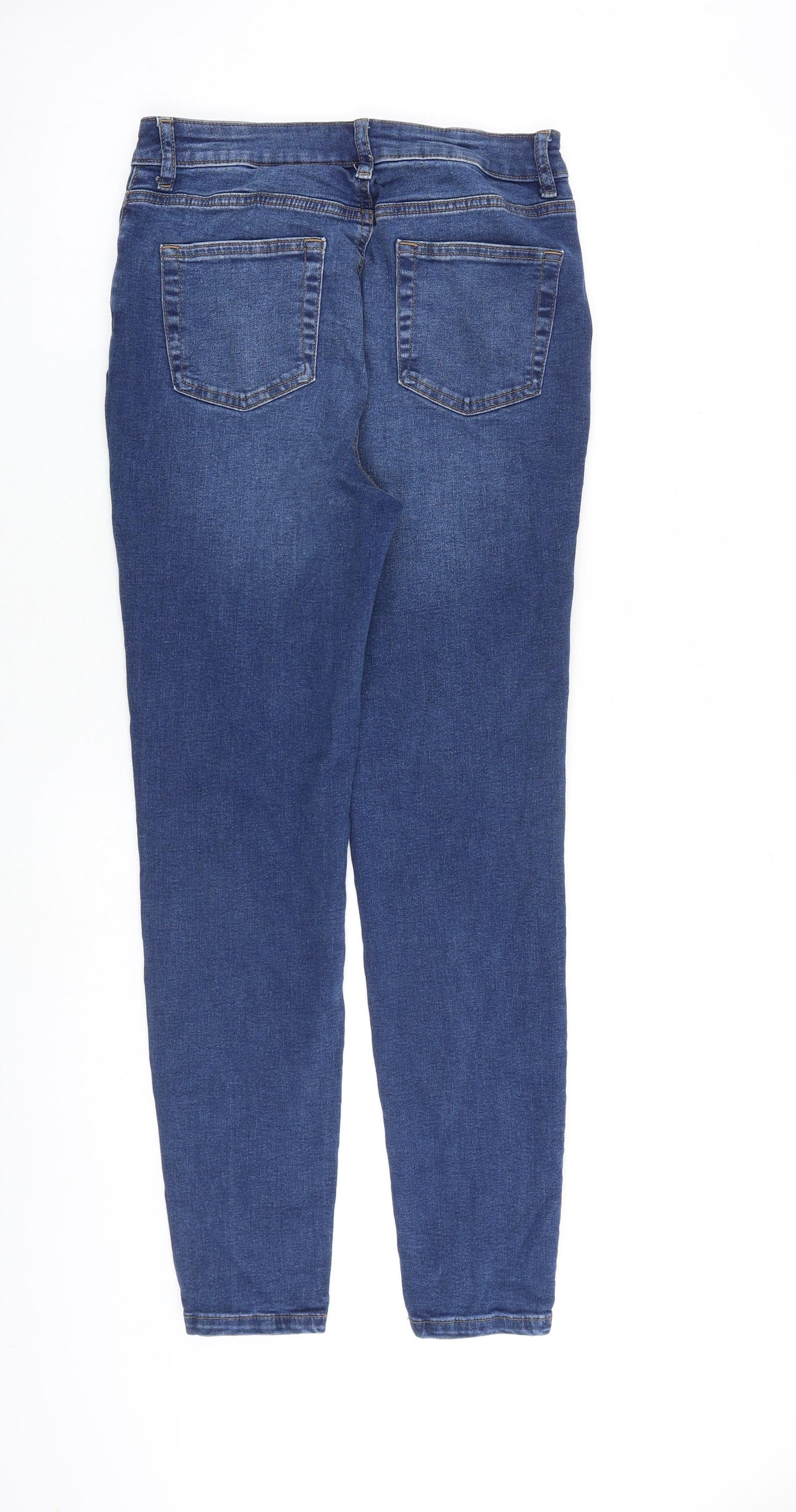 Denim & Co. Womens Blue Cotton Skinny Jeans Size 10 L28 in Regular Zip