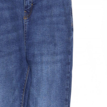 Denim & Co. Womens Blue Cotton Skinny Jeans Size 10 L28 in Regular Zip