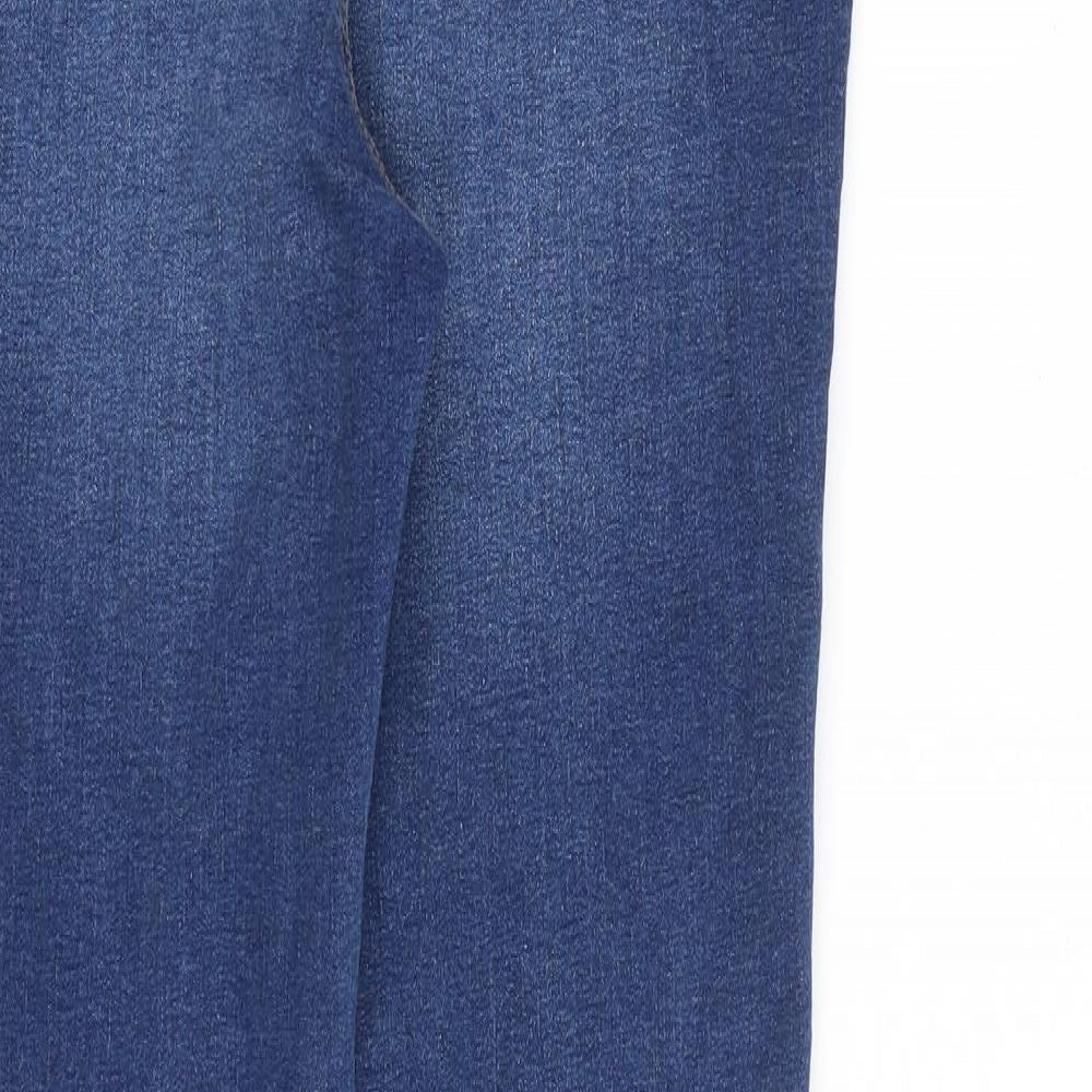 Denim & Co. Womens Blue Cotton Skinny Jeans Size 10 L28 in Regular Zip