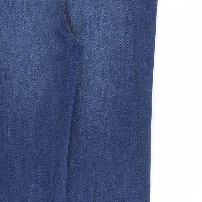 Denim & Co. Womens Blue Cotton Skinny Jeans Size 10 L28 in Regular Zip