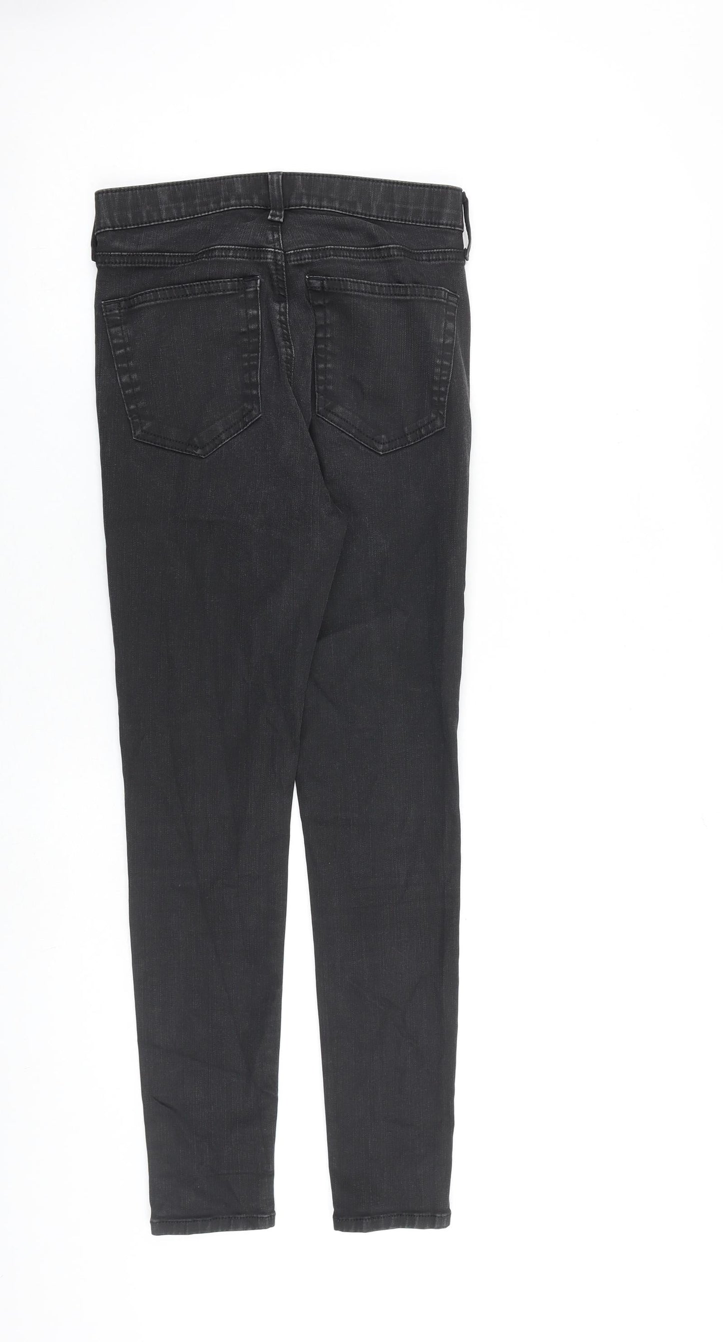 Topshop Womens Black Cotton Skinny Jeans Size 28 in L32 in Regular Zip