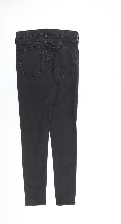 Topshop Womens Black Cotton Skinny Jeans Size 28 in L32 in Regular Zip