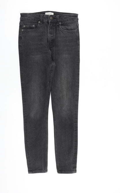 Zara Womens Black Cotton Skinny Jeans Size 8 L27 in Regular Zip
