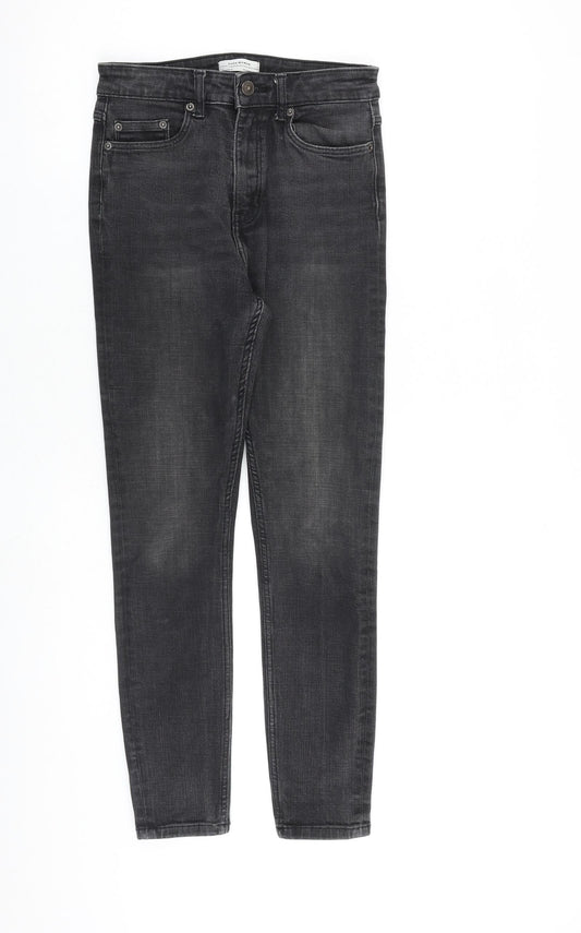 Zara Womens Black Cotton Skinny Jeans Size 8 L27 in Regular Zip