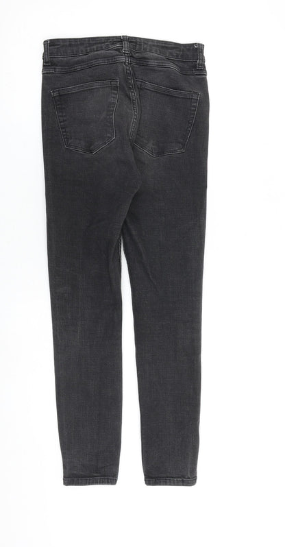 Zara Womens Black Cotton Skinny Jeans Size 8 L27 in Regular Zip