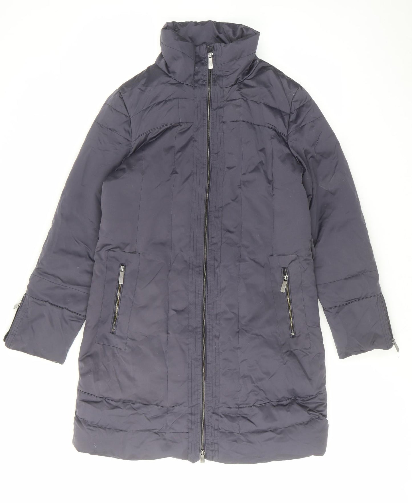 Autograph Womens Blue Overcoat Coat Size 12 Zip