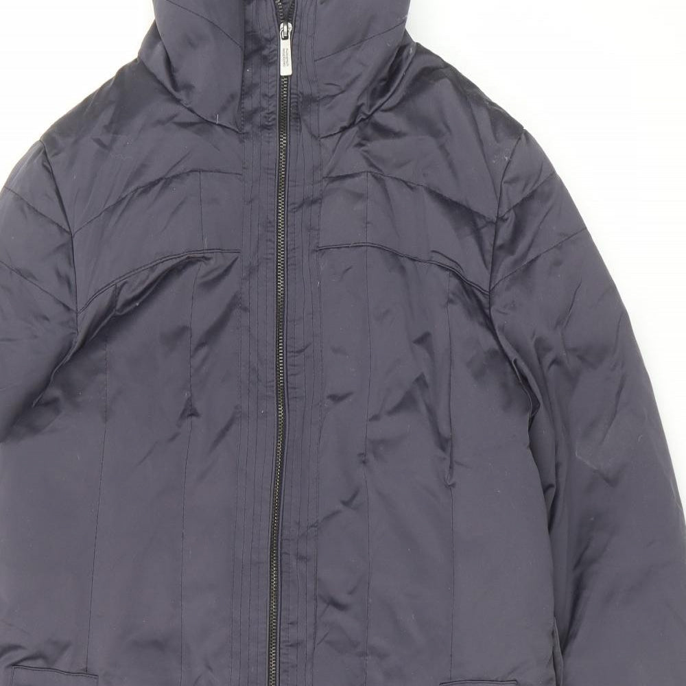 Autograph Womens Blue Overcoat Coat Size 12 Zip