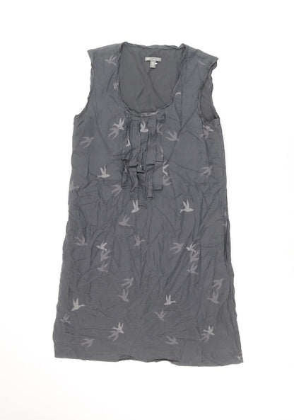 Gap Womens Grey Geometric Cotton Tank Dress Size S Scoop Neck Pullover - Birds Print