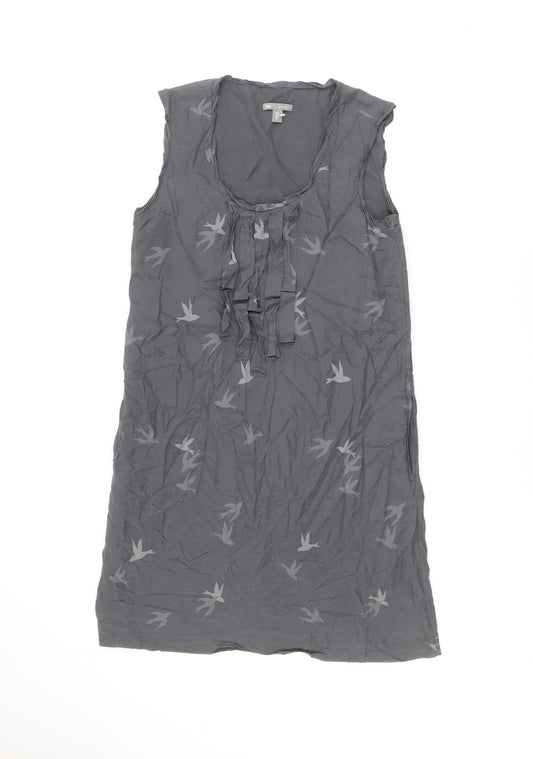 Gap Womens Grey Geometric Cotton Tank Dress Size S Scoop Neck Pullover - Birds Print