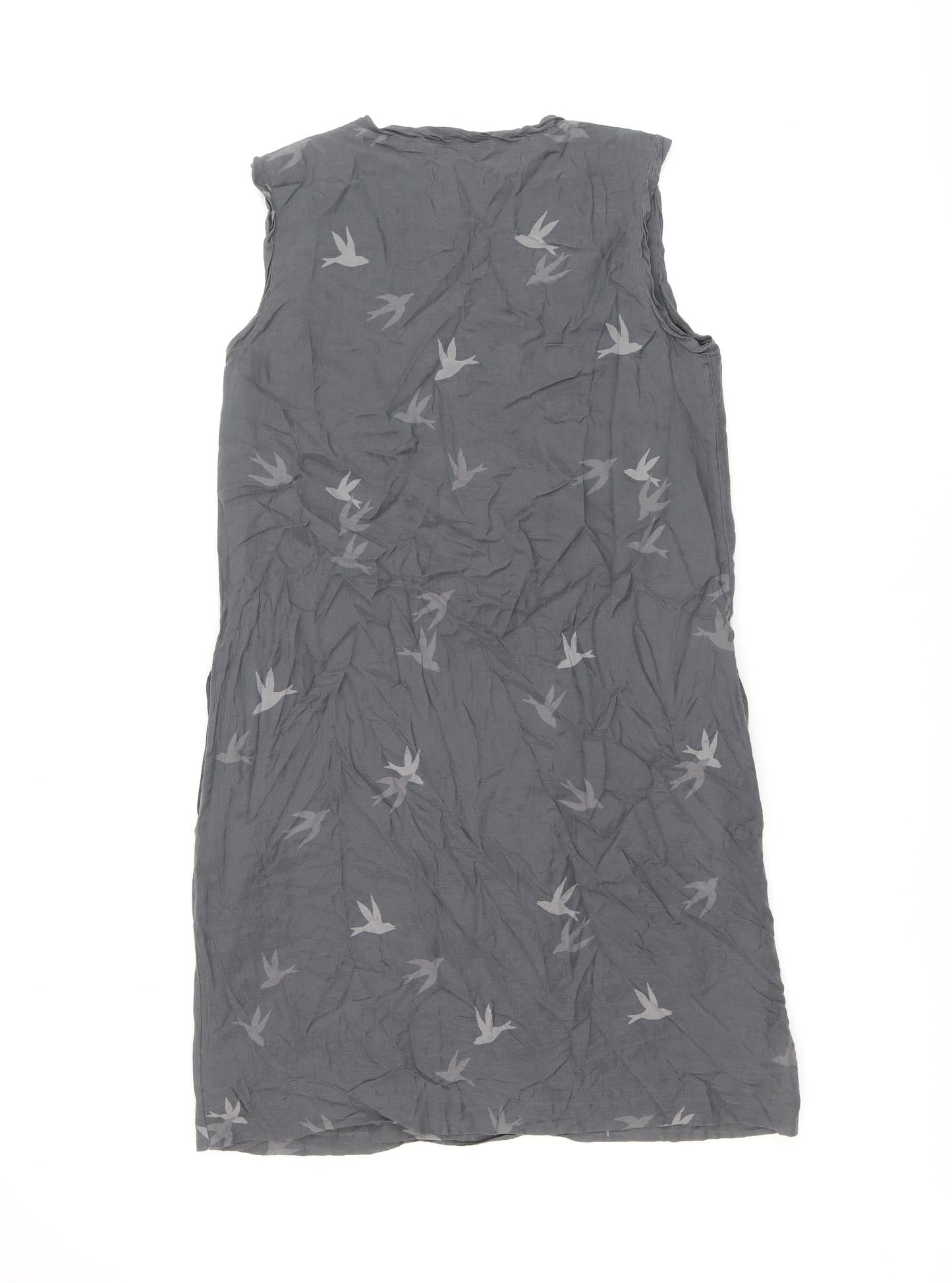 Gap Womens Grey Geometric Cotton Tank Dress Size S Scoop Neck Pullover - Birds Print