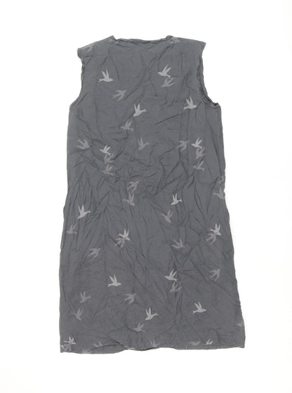 Gap Womens Grey Geometric Cotton Tank Dress Size S Scoop Neck Pullover - Birds Print