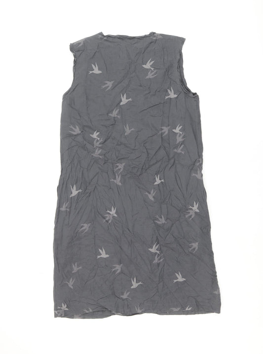 Gap Womens Grey Geometric Cotton Tank Dress Size S Scoop Neck Pullover - Birds Print