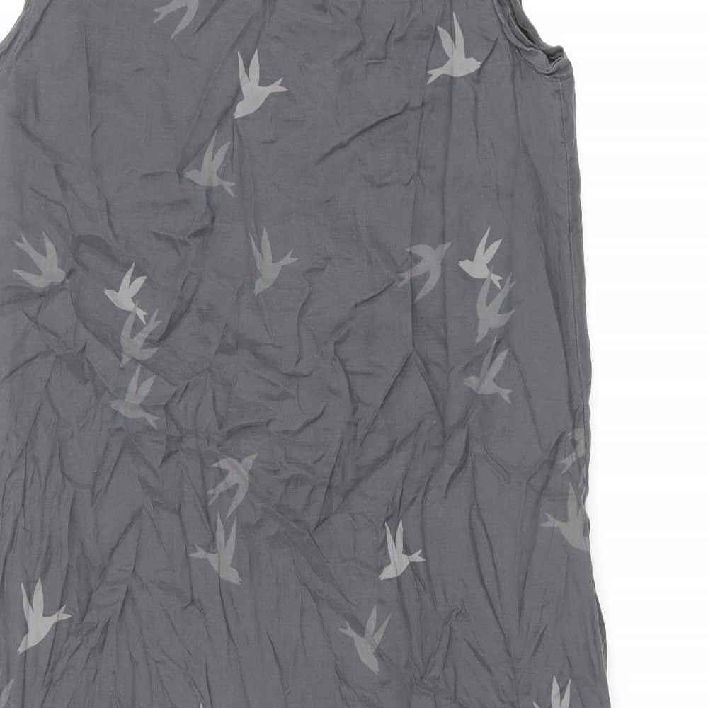 Gap Womens Grey Geometric Cotton Tank Dress Size S Scoop Neck Pullover - Birds Print