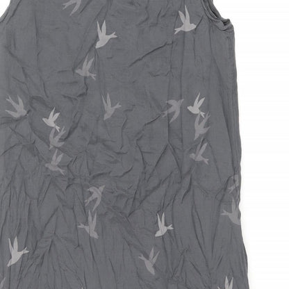 Gap Womens Grey Geometric Cotton Tank Dress Size S Scoop Neck Pullover - Birds Print