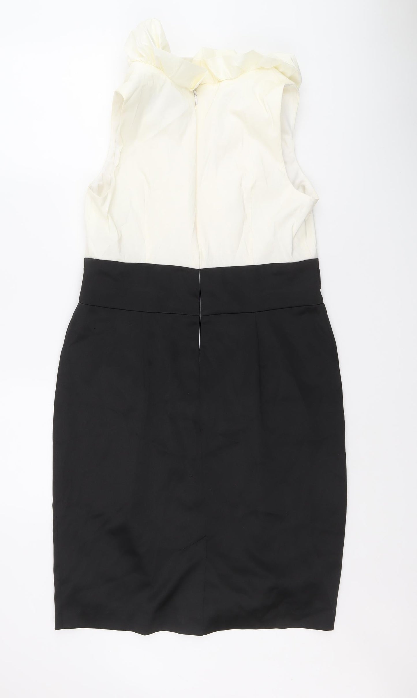 Ignite Womens Black Polyester Shift Size 12 V-Neck Zip