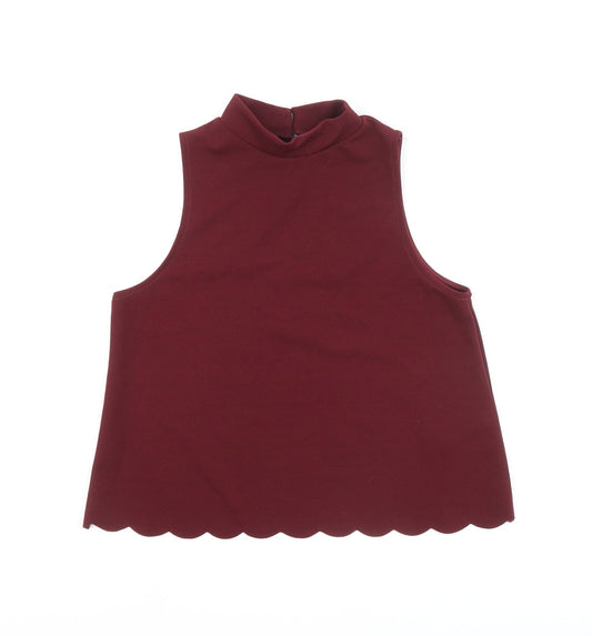 Womens UK Size 12 New Look Red Basic Blouse