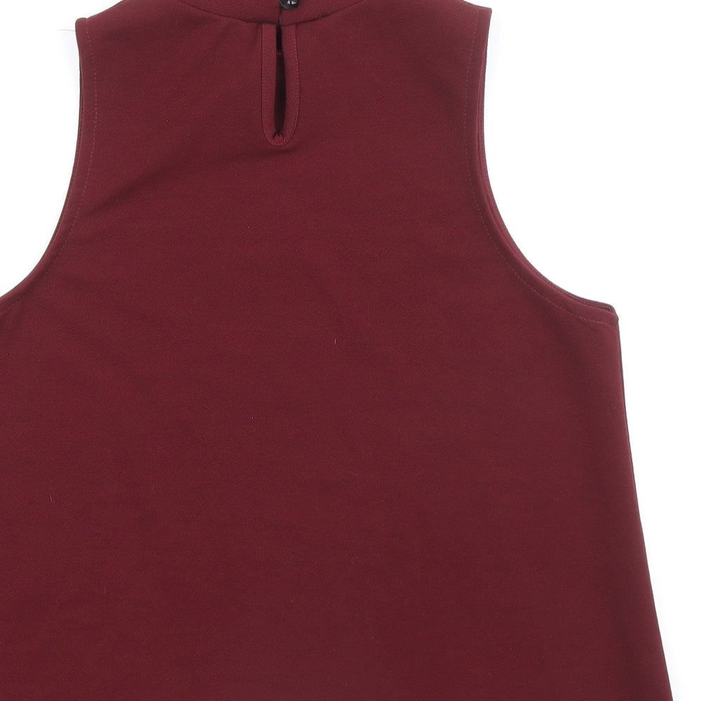 Womens UK Size 12 New Look Red Basic Blouse