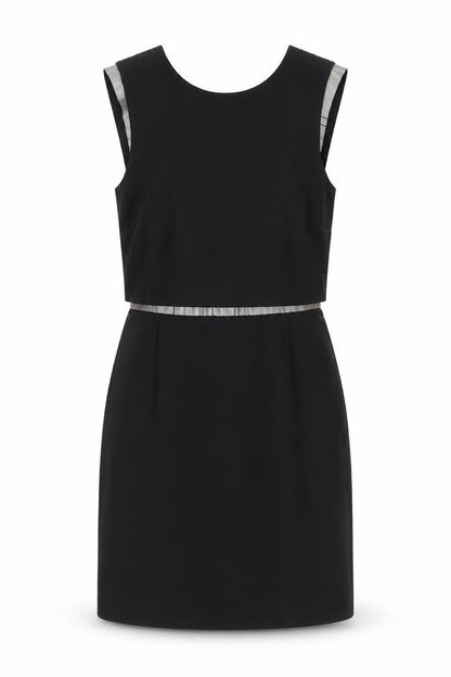 Warehouse Womens Black Polyester A-Line Size 8 Round Neck Zip