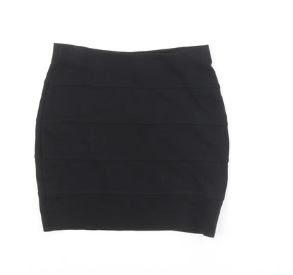 Marks and Spencer Womens Black Viscose Bandage Skirt Size 6