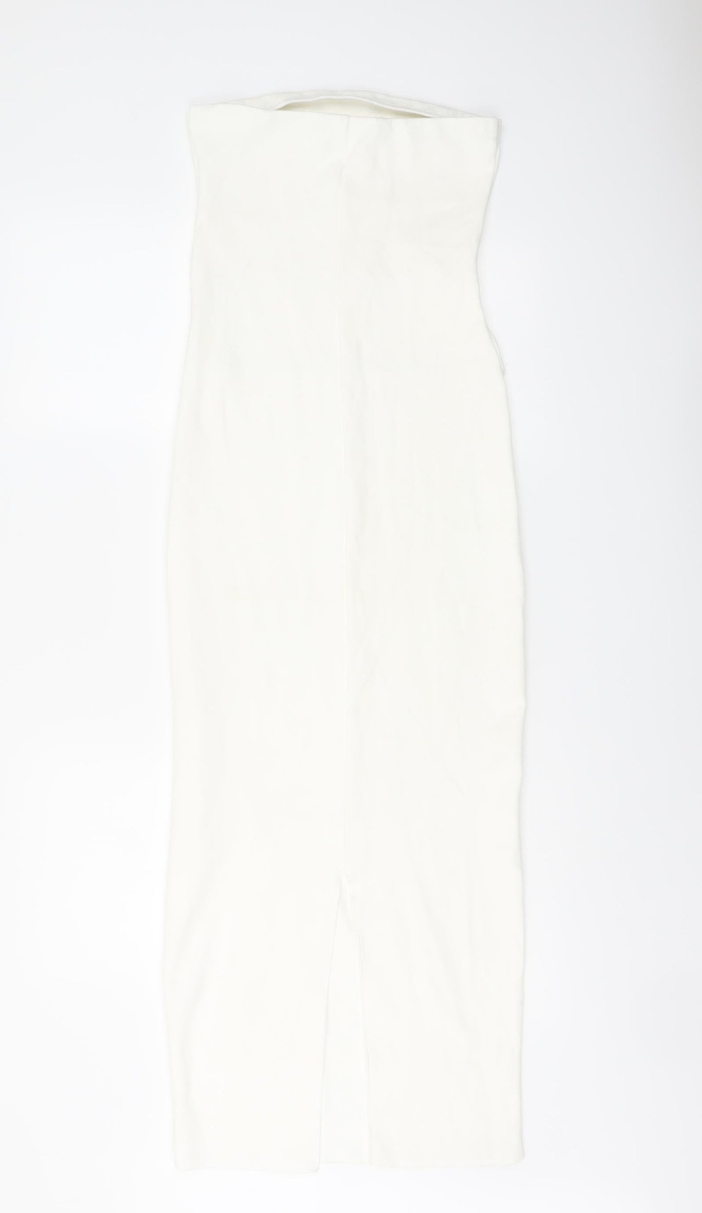 Zara Womens Ivory Viscose Bodycon Size M Off the Shoulder Pullover