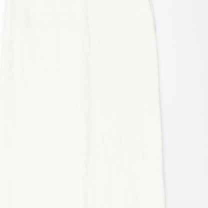 Zara Womens Ivory Viscose Bodycon Size M Off the Shoulder Pullover