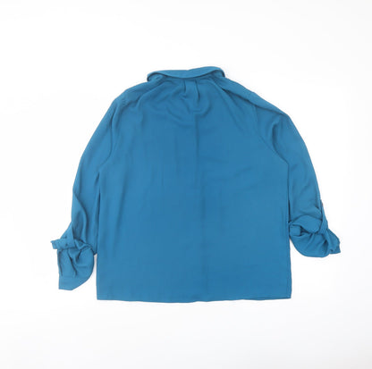 Womens UK Size 10 Dorothy Perkins Blue Basic Button-Up