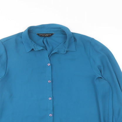 Womens UK Size 10 Dorothy Perkins Blue Basic Button-Up