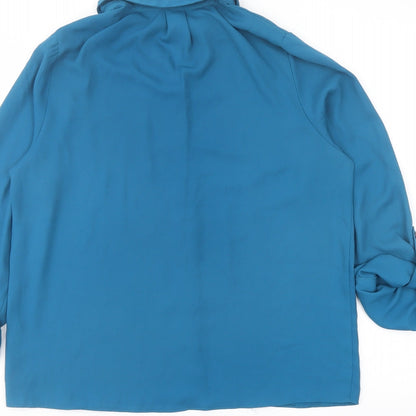 Womens UK Size 10 Dorothy Perkins Blue Basic Button-Up