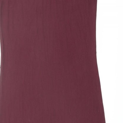 Oasis Womens Red Viscose Maxi Size M Boat Neck Pullover