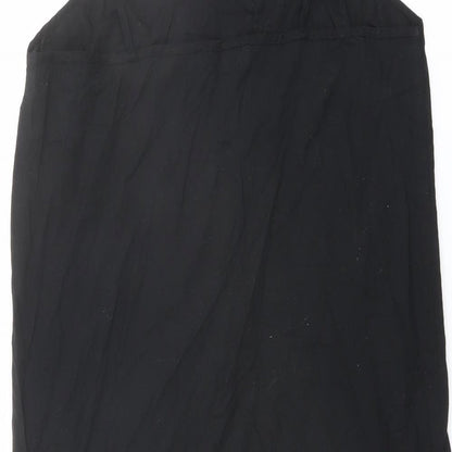 NEXT Womens Black Cotton Slip Dress Size 14 Square Neck Pullover