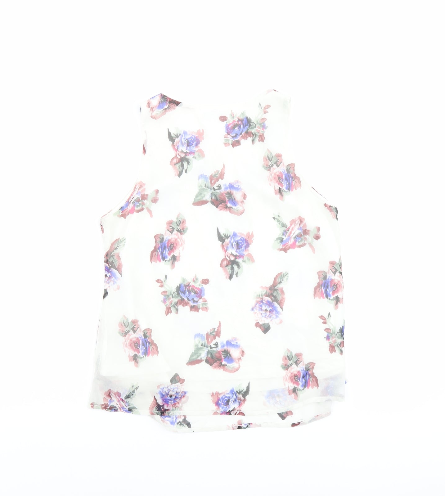 Glamorous Womens Multicoloured Floral Polyester Basic Tank Size S Round Neck