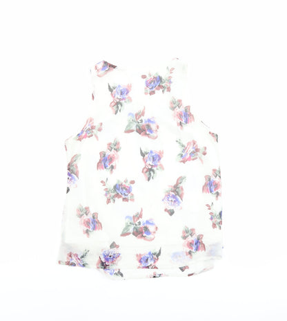 Glamorous Womens Multicoloured Floral Polyester Basic Tank Size S Round Neck