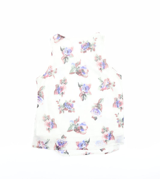 Glamorous Womens Multicoloured Floral Polyester Basic Tank Size S Round Neck