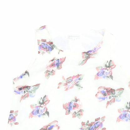 Glamorous Womens Multicoloured Floral Polyester Basic Tank Size S Round Neck