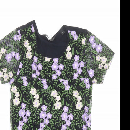 Womens UK Size 10 Dorothy Perkins Multicoloured Basic T-Shirt
