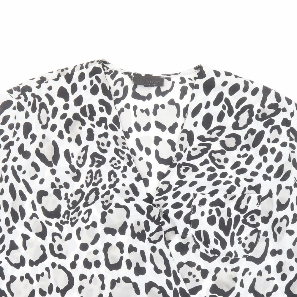Womens UK Size 6 Topshop Black Basic Blouse