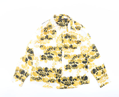 Womens UK Size 14 Marks and Spencer Yellow Basic Button-Up