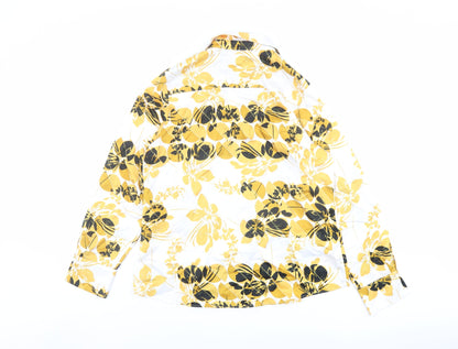 Womens UK Size 14 Marks and Spencer Yellow Basic Button-Up