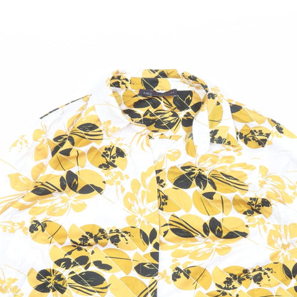 Womens UK Size 14 Marks and Spencer Yellow Basic Button-Up