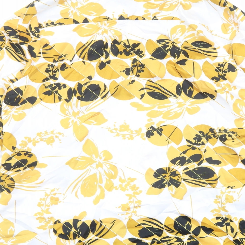 Womens UK Size 14 Marks and Spencer Yellow Basic Button-Up
