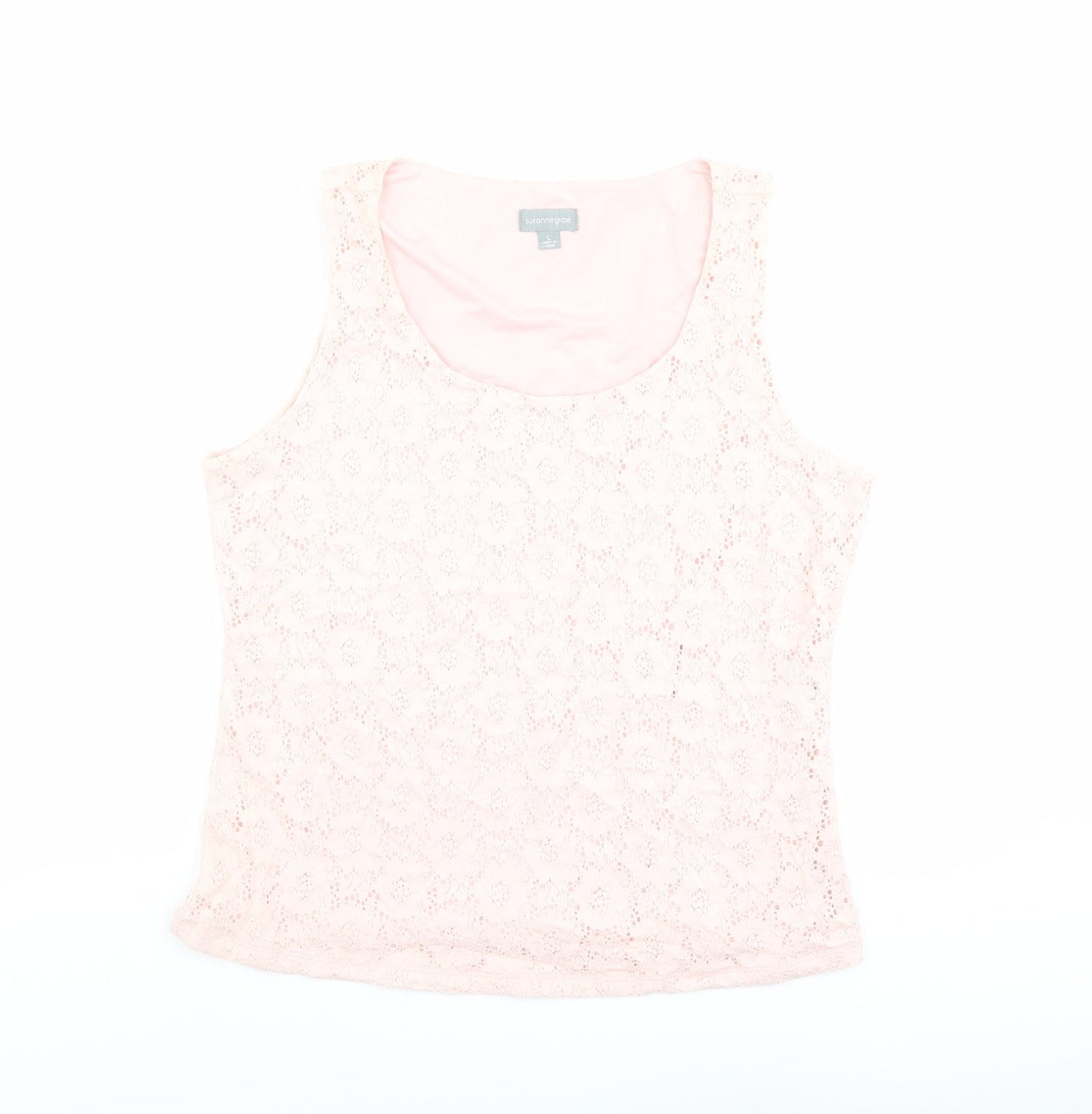 Womens UK Size L Suzanne Grae Pink Basic Tank