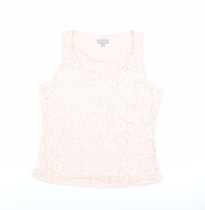 Womens UK Size L Suzanne Grae Pink Basic Tank