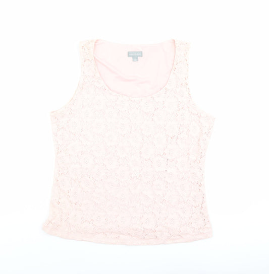 Womens UK Size L Suzanne Grae Pink Basic Tank