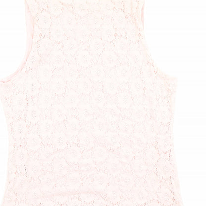 Womens UK Size L Suzanne Grae Pink Basic Tank