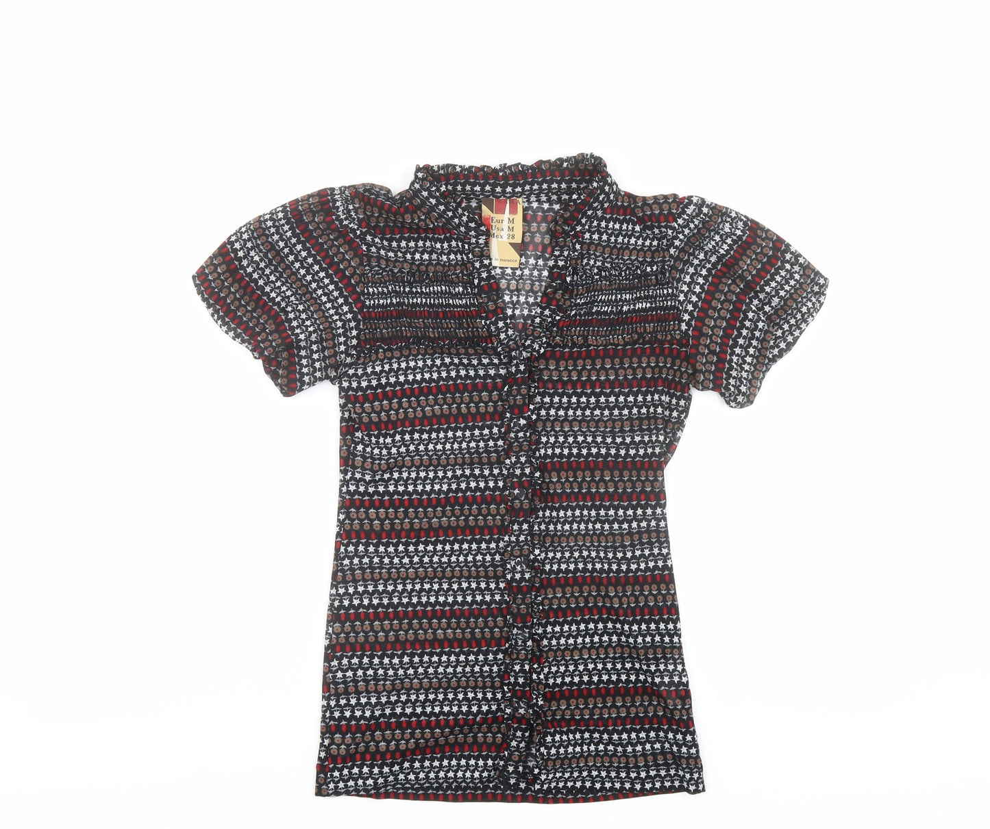 Womens UK Size M Zara Multicoloured Basic Button-Up
