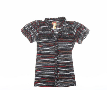 Womens UK Size M Zara Multicoloured Basic Button-Up