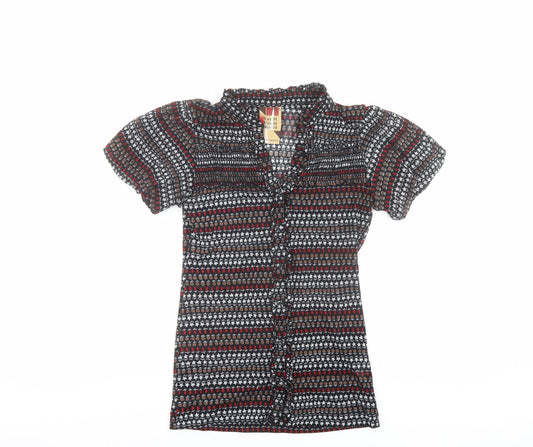 Womens UK Size M Zara Multicoloured Basic Button-Up