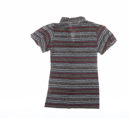 Womens UK Size M Zara Multicoloured Basic Button-Up